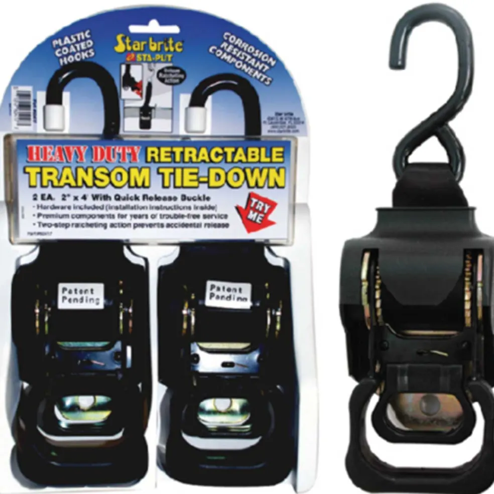 Starbrite 2" Heavy Duty Retractable Tie Downs (2 Per Pack)